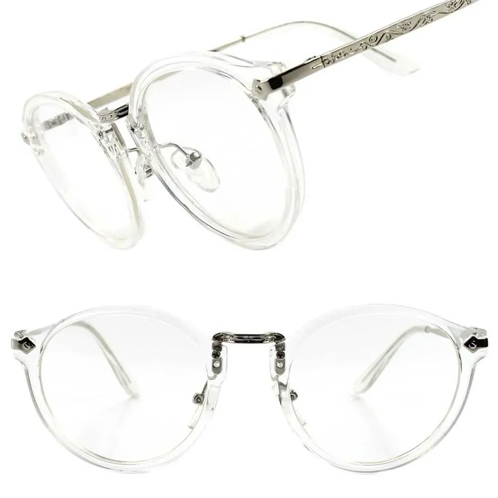 Indie Classic Vintage Retro Fashion Stylish Transparent Round Clear Lens Glasses